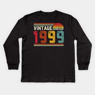 Vintage 1999 Birthday Gift Retro Style Kids Long Sleeve T-Shirt